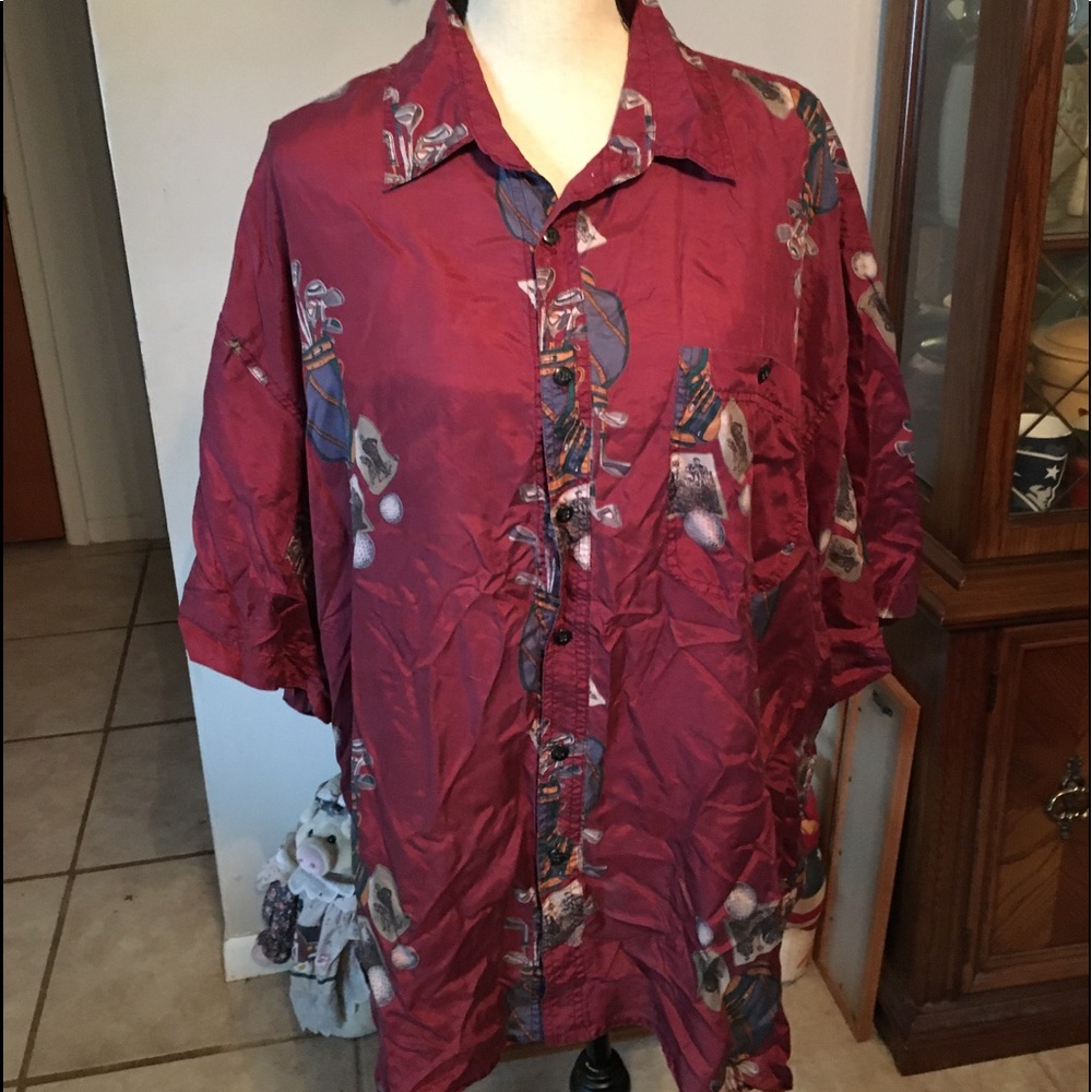 100% Silk men’s button up